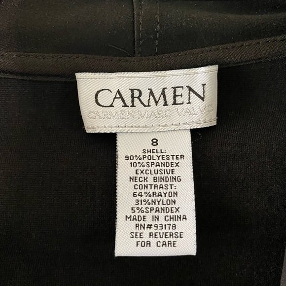 Carmen Marc Valvo (CMV) Open Front Black Blazer - Picture 3 of 9